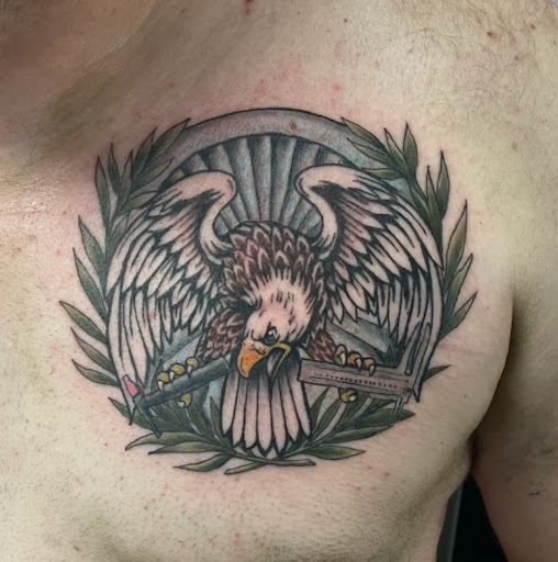Explore portrait tattoo sleeve ideas, creative tattoo ideas in Salem, available at Mayhem Tattoo