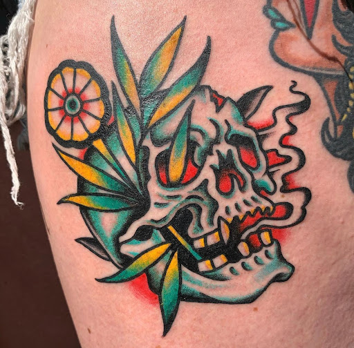 Explore guns and roses tattoo ideas, creative tattoo ideas in Albany, available at Dead Presidents Lounge