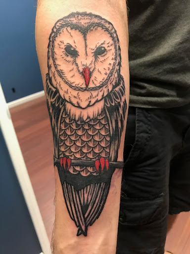 Find owl tattoo ideas for guys for your next unique tattoo in Atlanta at Empyrean Tattoo Studio