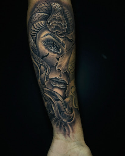 Explore lab tattoo ideas, creative tattoo ideas in Mobile, available at Brothers Ink Tattoo Parlor