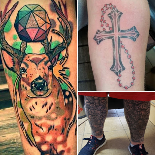 Explore bart and lisa tattoo ideas, creative tattoo ideas in Elko, available at Custom Tattoos and Body Piercing Studio