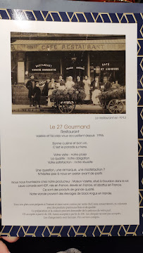 Le 27 Gourmand à Paris menu
