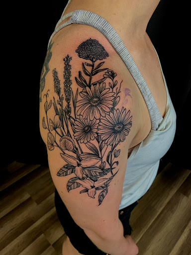 Explore patriotic sleeve tattoo ideas, creative tattoo ideas in Mount Clemens, available at Hand & Heart Tattoo