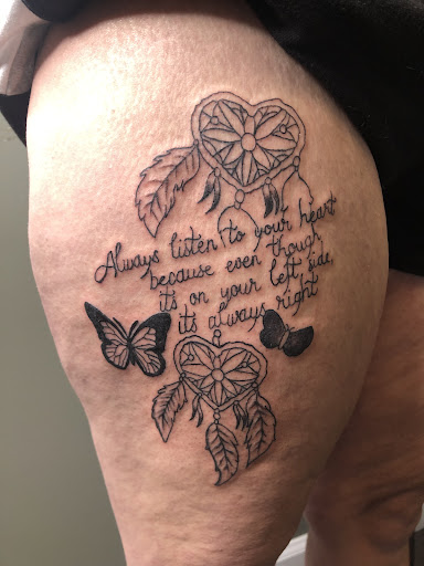 Explore drug tattoo ideas, creative tattoo ideas in Harrisonburg, available at Liberty Street Tattoos