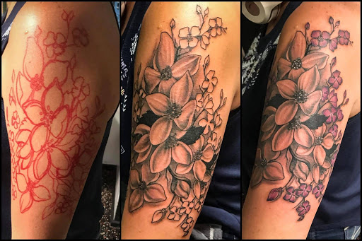 Explore skateboard tattoo ideas, creative tattoo ideas in Louisburg, available at Lewter Tattoos and Piercing