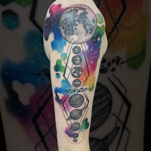 Explore drummer tattoos ideas, creative tattoo ideas in Dubuque, available at The Crows Nest