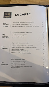 Menu du Les Rives du Doubs à Dampjoux