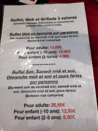 Menu / carte de Au Lotus d'Or à Brives-Charensac