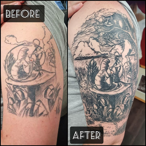 Explore colourful tattoo ideas, creative tattoo ideas in Las Vegas, available at Black Sacrament Tattoo