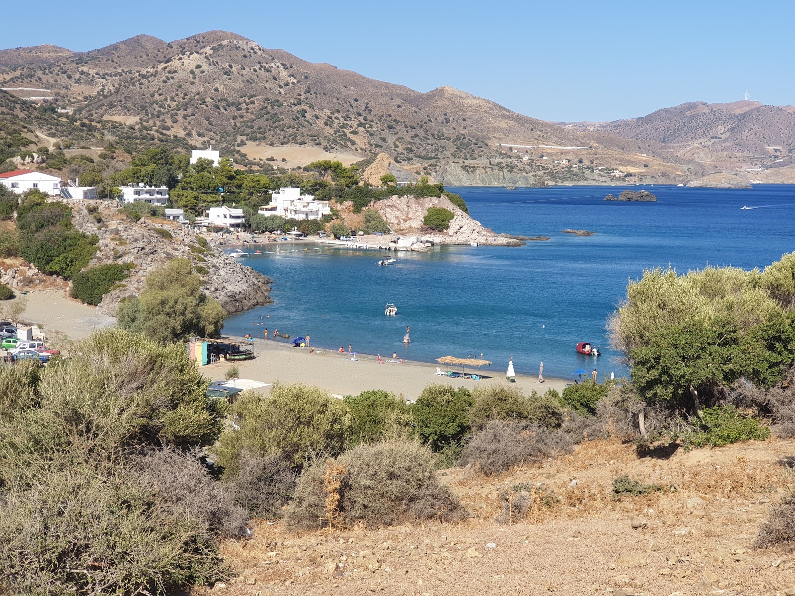 Foto av Psili Ammos beach med turkos rent vatten yta