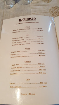 Restaurant Il Chiosco à Rocca San Casciano (le menu)