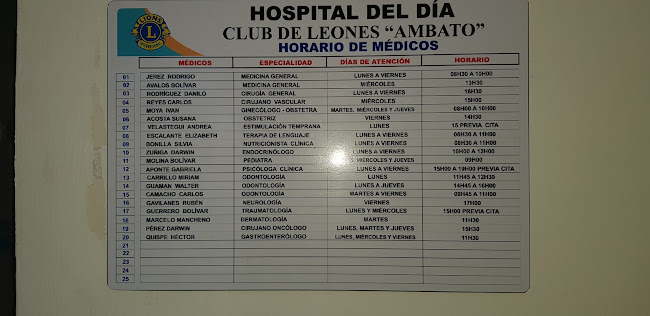 Opiniones de Club de Leones en Ambato - Hospital