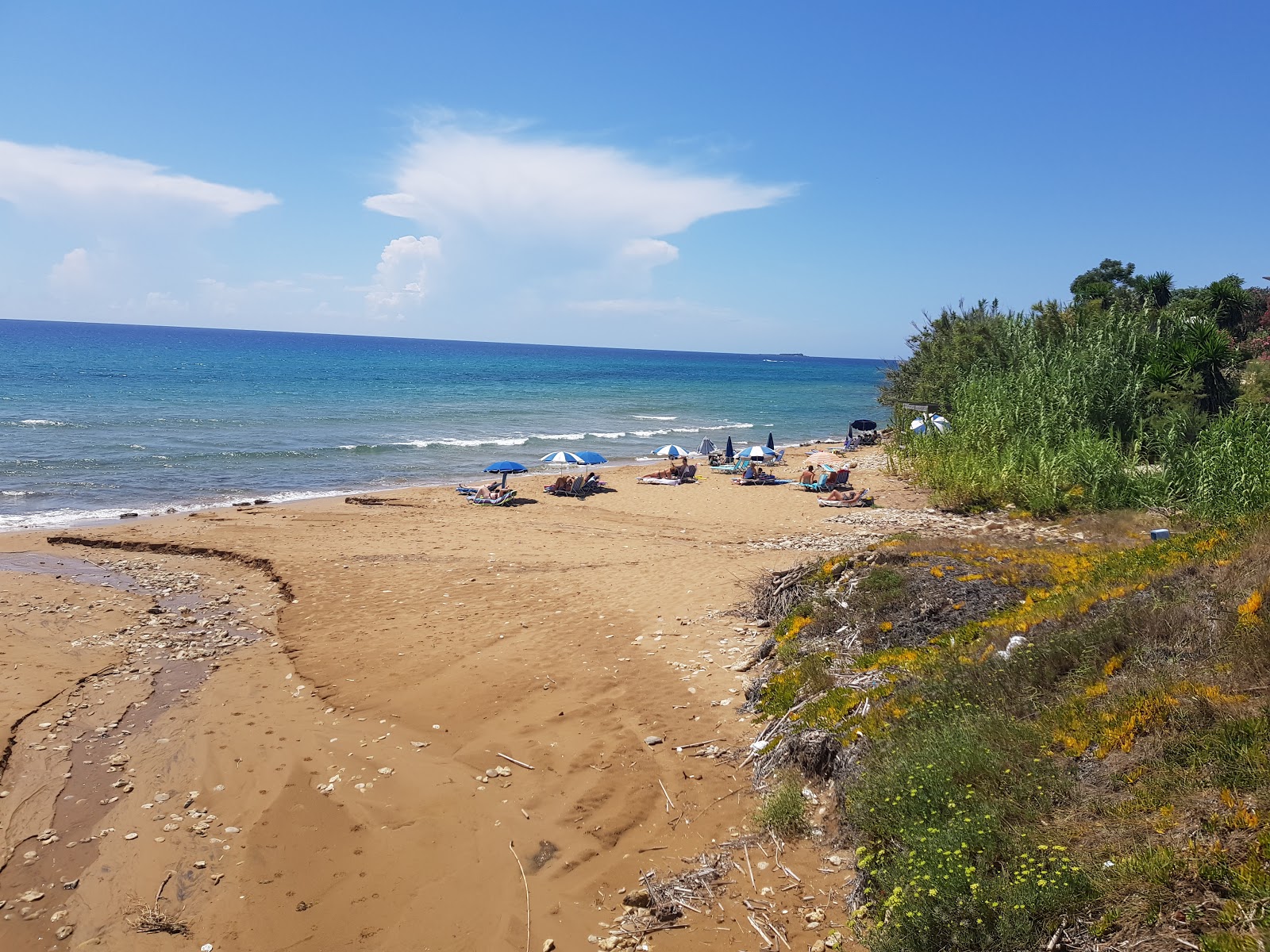 Foto van Agios Georgios beach en de nederzetting