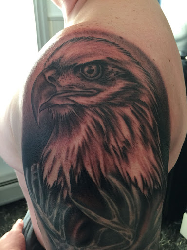 Explore guardian angel tattoo ideas, creative tattoo ideas in Hanover, available at Gypsy Skull Tattoo