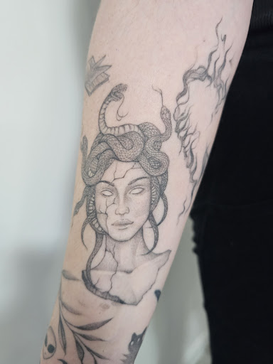 Explore capricorn tattoo ideas for men, creative tattoo ideas in Greenville, available at Lee Ink Studio SC (Appointment Only)