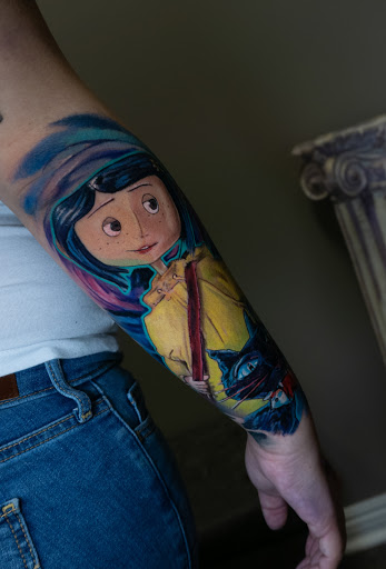 Explore aztec sleeve tattoo ideas, creative tattoo ideas in San Marcos, available at The War Room Tattoo Studio (By Appointment only)