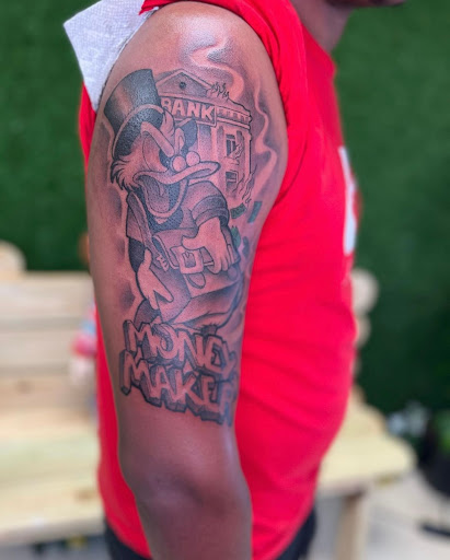 Explore d20 tattoo ideas, creative tattoo ideas in Warner Robins, available at Pen & Portrait Tattoos