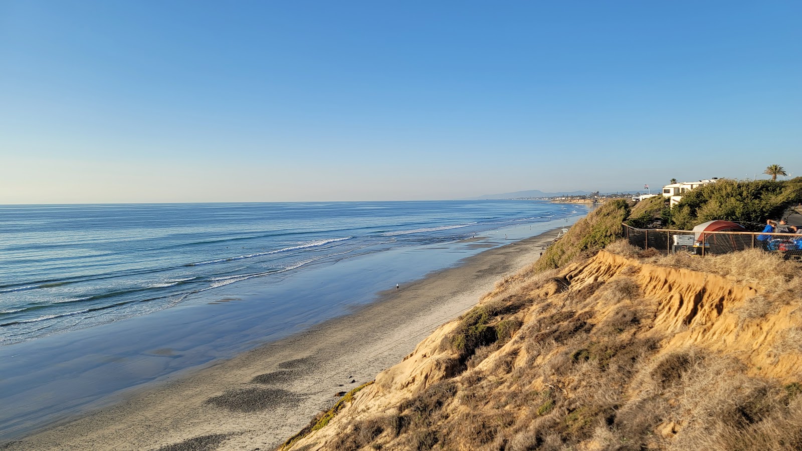 Photo of South Carlsbad beach with long straight shore