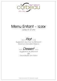 Le Corbeau - Hôtel et Restaurant à Auxonne carte