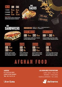 Menu / carte de Afghan food rennes à Rennes