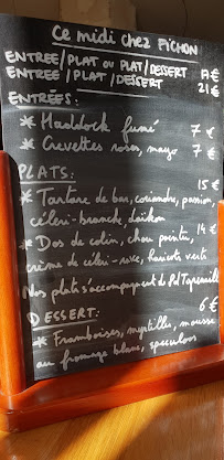 Restaurant de poisson Fichon à Paris (le menu)