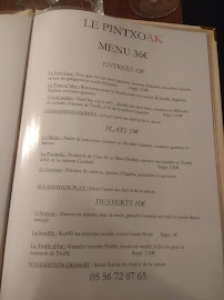 Restaurant Le Pintxoak à Martillac (la carte)