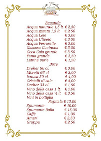 Menu du Dalle Fontana Ristorante à Sant'Agata di Militello