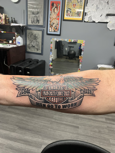 Explore man face tattoo ideas, creative tattoo ideas in Bensalem, available at Electric Honor Tattoo Co.