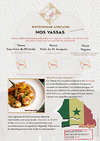 Menu du Table Métis - Bistronomie Africaine à Paris