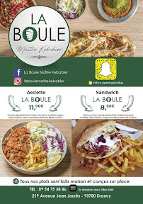 La Boule Maitre Kebabier à Drancy menu