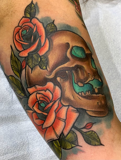 Explore death tattoo ideas, creative tattoo ideas in Marietta, available at The Queen Bee Tattoo and Piercing Parlour