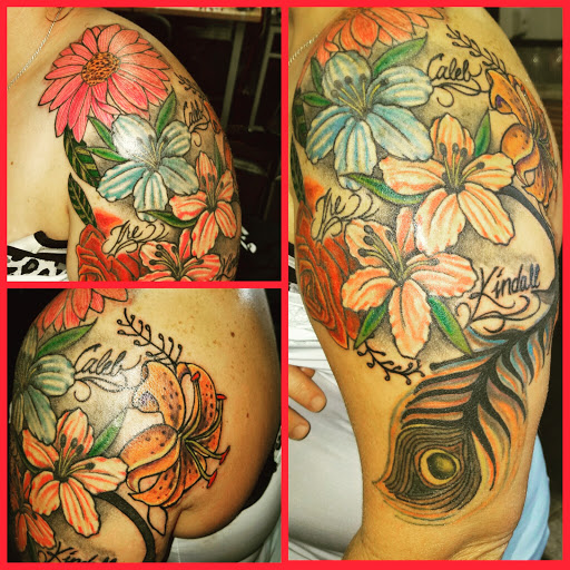 Explore women's sternum tattoo ideas, creative tattoo ideas in Hilliard, available at 22 Caliber Tattoo Mega Studio