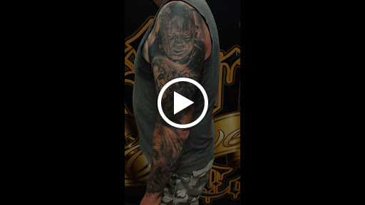Explore arm sleeve tattoo ideas for guys, creative tattoo ideas in Dubuque, available at Grim River Tattoo