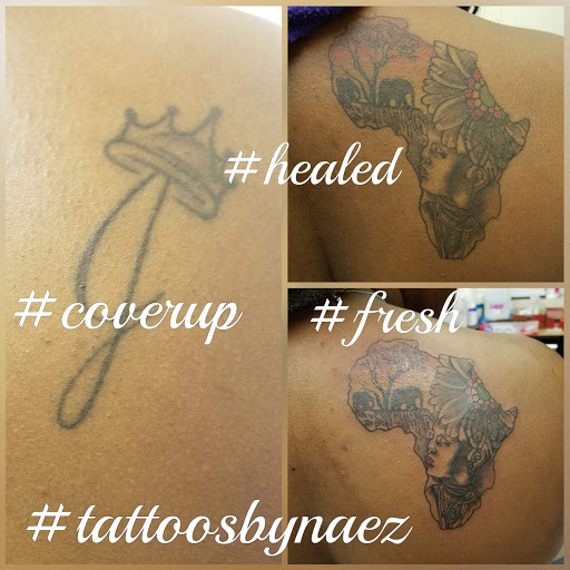Explore tattoo ideas for behind the ear, creative tattoo ideas in Macomb, available at Naez Ink