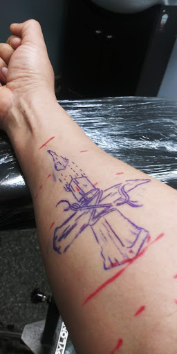 Explore dog tattoos ideas, creative tattoo ideas in West New York, available at Brown Soul Tattoos