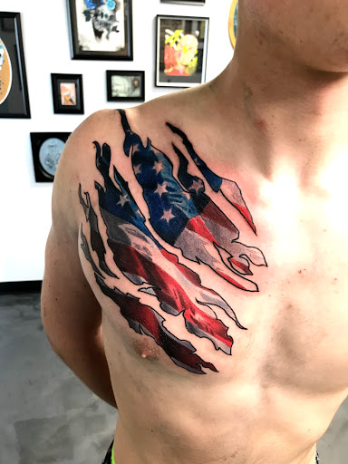 Explore thigh tattoo ideas men, creative tattoo ideas in Tallmadge, available at Killjoy tattoo