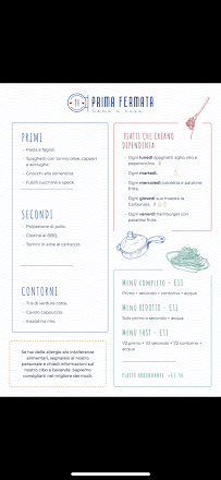 Menu / carte de Prima Fermata à Gazoldo degli Ippoliti