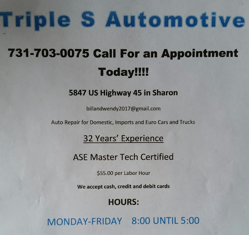 TRIPLE S AUTOMOTIVE in Sharon, Tennessee