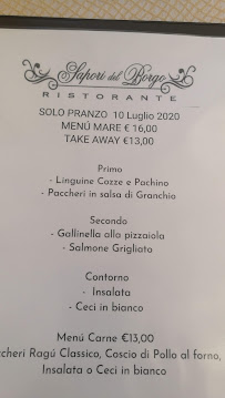 Ristorante Sapori del Borgo à Artena carte
