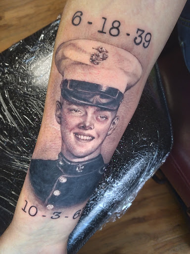 Explore rose and skull tattoo ideas, creative tattoo ideas in Ballston Spa, available at Andromeda Tattoo and Arts