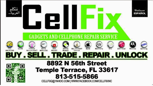 Cell Phone Store «CELLFIX - CELLPHONE REPAIR- TEMPLE TERRACE», reviews and photos, 8892 N 56th St, Temple Terrace, FL 33617, USA