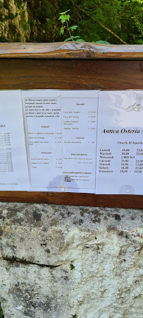 Osteria Ponte Molassa à Andreis menu