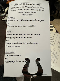 Bourgogne Sud à Paris menu