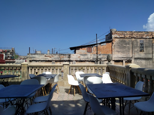 Terraces on the beach in Havana