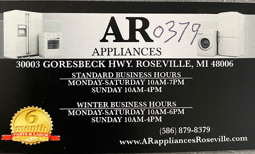 Appliance Store «AR Appliances», reviews and photos, 30003 Groesbeck Hwy, Roseville, MI 48066, USA