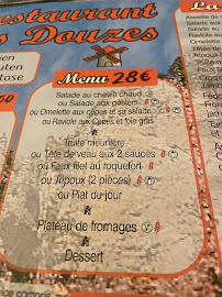 Carte du Restaurant des Douzes à Douzes Les