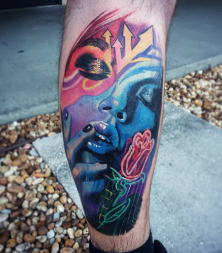 Explore black cover up tattoo ideas, creative tattoo ideas in Sarasota, available at SEVEN SINS Tattoo Studio