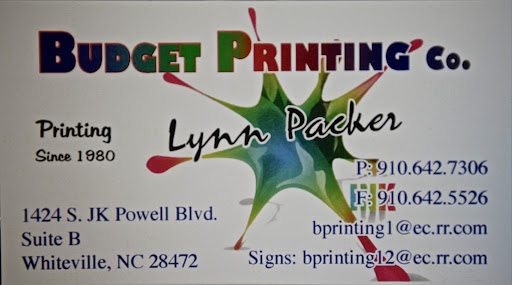 Commercial Printer «Budget Printing Center», reviews and photos, 1424 S JK Powell Blvd # B, Whiteville, NC 28472, USA