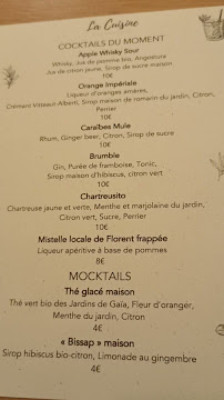 Menu / carte de La Cuisine de la Fontaignotte à Semur-en-Auxois