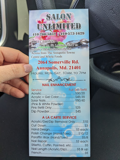 Nail Salon «Nails & Hair Salon Unlimited», reviews and photos, 2064 Somerville Rd, Annapolis, MD 21401, USA